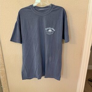 Kai Aloha Faded-blue Graphic Logo Short-Sleeve Men's T-Shirt. Size XL.